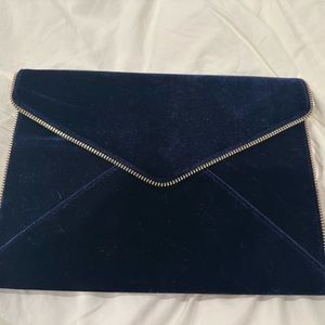 Rebecca Minkoff Leo envelope clutch Navy Velvet
